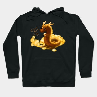 Zhongli Chibi Dragon - Genshin Impact (Bright Background with text) Hoodie